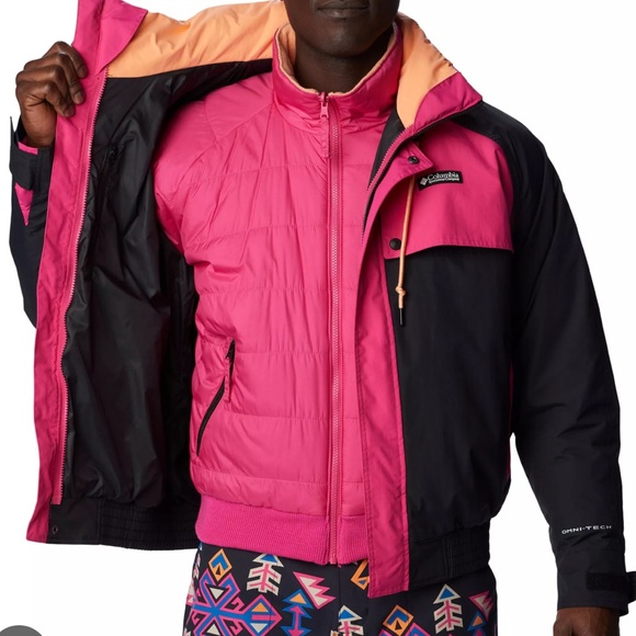 Columbia Men's Pink and Black Jacket - Picture 1 of 4